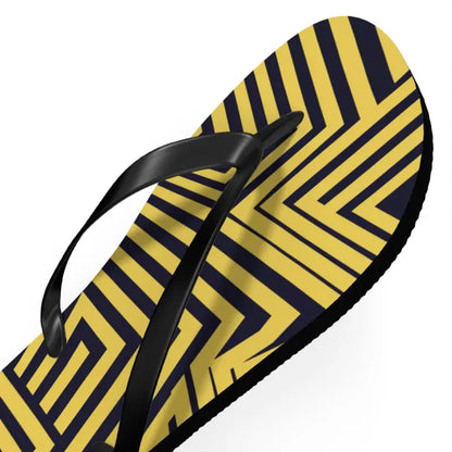 Bold Black Striped Flip Flops: Summer Style Essentials - Shoes