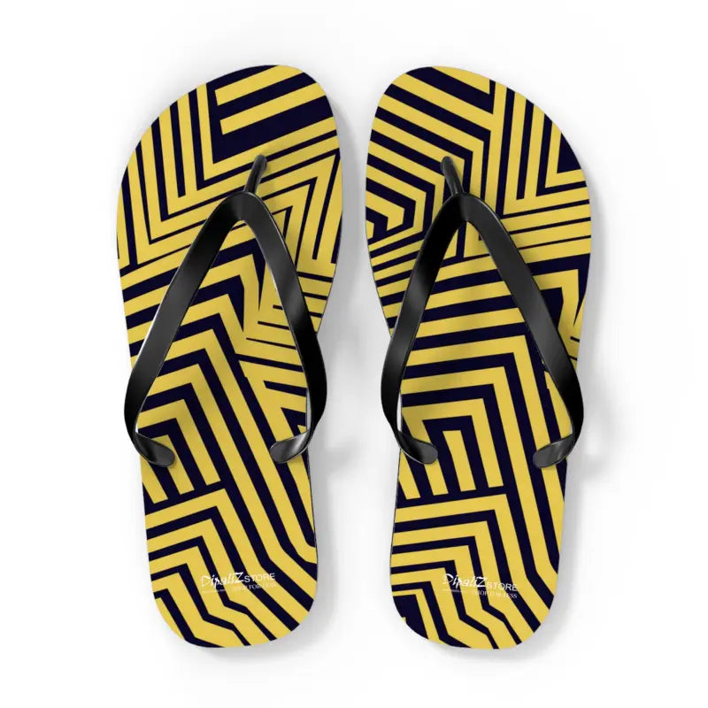 Bold Black Striped Flip Flops: Summer Style Essentials - Shoes