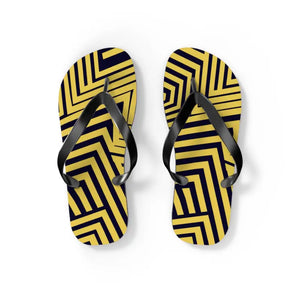 Black Striped Flip Flops - Summer Style Comfort - Dipaliz - Slippers