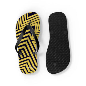 Black Striped Flip Flops - Summer Style Comfort - Dipaliz - Slippers