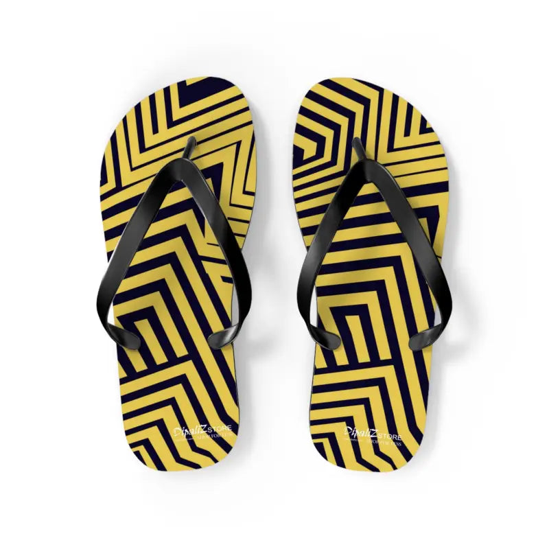 Bold Black Striped Flip Flops: Summer Style Essentials - Shoes