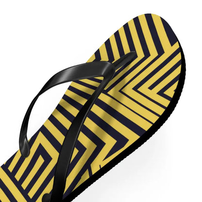 Bold Black Striped Flip Flops: Summer Style Essentials - Shoes