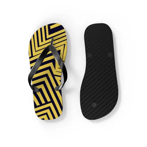 Black Striped Flip Flops - Summer Style Comfort - Dipaliz - Slippers