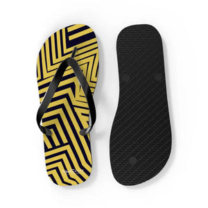 Black Striped Flip Flops - Summer Style Comfort - Dipaliz - Slippers