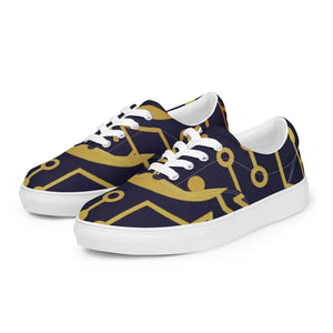 Canvas Shoes Blue Pattern Men’s Lace Artistic Style - Dipaliz - Sneakers