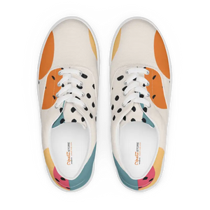 Canvas Shoes Abstract Geometrical Pattern Women’s Lace Up - Dipaliz - 5 - Sneakers