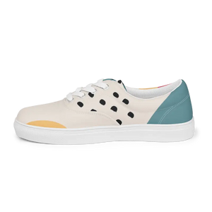 Canvas Shoes Abstract Geometrical Pattern Women’s Lace Up - Dipaliz - Sneakers