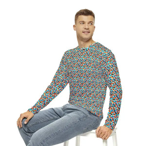 Long Sleeve Aop Colorful Geometric Pattern Statement Tee - Dipaliz - T-shirts