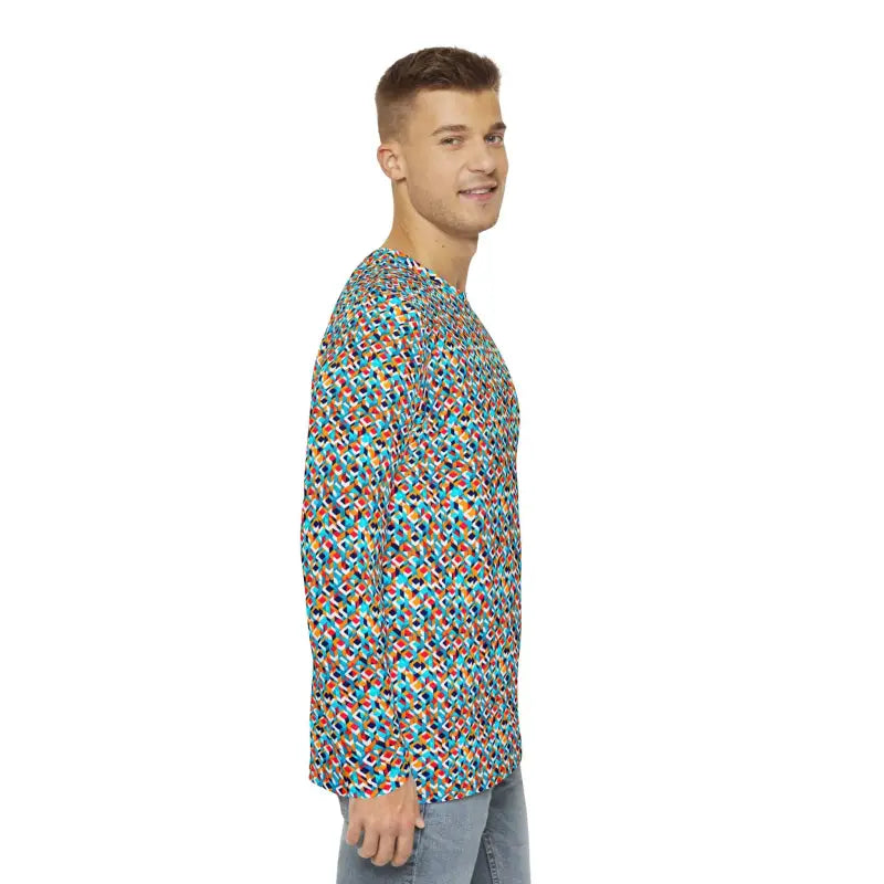 Bold Geometric Long Sleeve – Stand out in Style! - Shirts