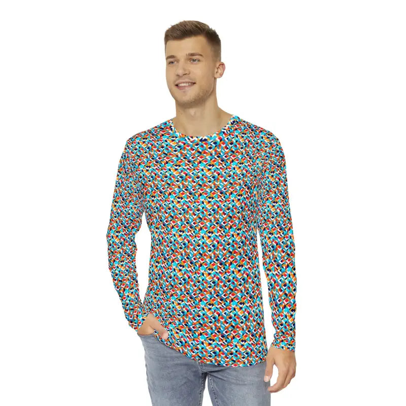 Bold Geometric Long Sleeve – Stand out in Style! - Xl Shirts