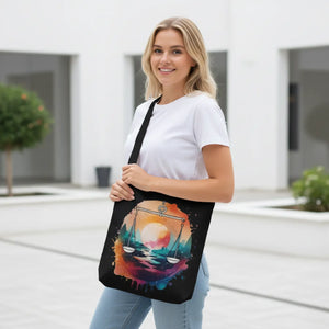 Bold Libra Zodiac Sign Tote Bag - Cosmic Travel - Dipaliz - Bags
