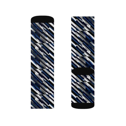 Bold Oblique Striped Sublimation Socks for Unique Style