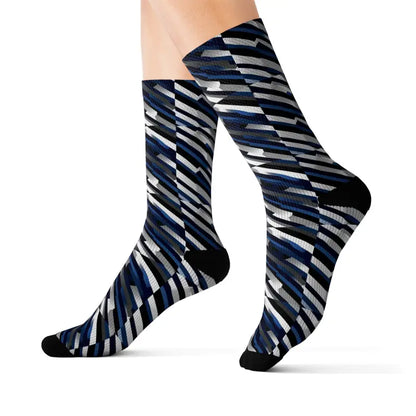 Bold Oblique Striped Sublimation Socks for Unique Style - l