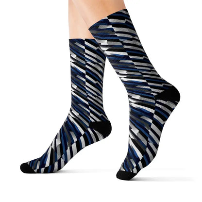 Bold Oblique Striped Sublimation Socks for Unique Style - m