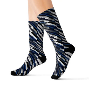 Sublimation Socks Oblique Striped Ribbed Tube Bold Style - Dipaliz - s