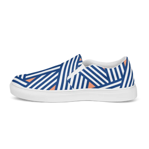 Canvas Shoes Orange Abstract Pattern Men’s Slip on Urban Style - Dipaliz - Sneakers