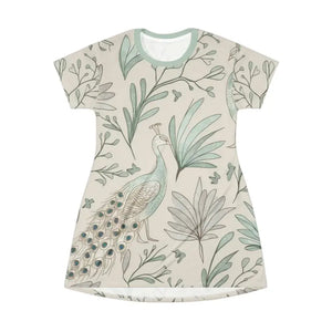 Mint Peacock Printed Shirt Dress - Mesmerizing Style - Dipaliz - Dresses