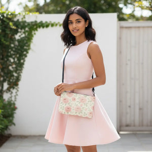 Bold Rose Crossbody Bag - Faux Leather Floral - Dipaliz - Cross Body Bags