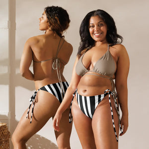 Bold Stripe Recycled String Bikini Bottom | Upf50+ - Swim Briefs - Xs