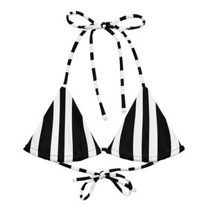 Bold Stripe Recycled String Bikini Top | Upf50+ Padded - Swimwear Tops - Xs