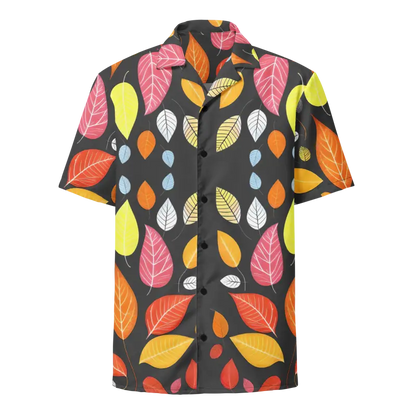 Turn Heads with our Unisex Colorful Leaves Button Shirt