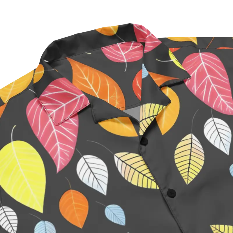 Turn Heads with our Unisex Colorful Leaves Button Shirt