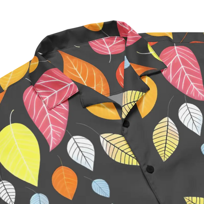 Turn Heads with our Unisex Colorful Leaves Button Shirt