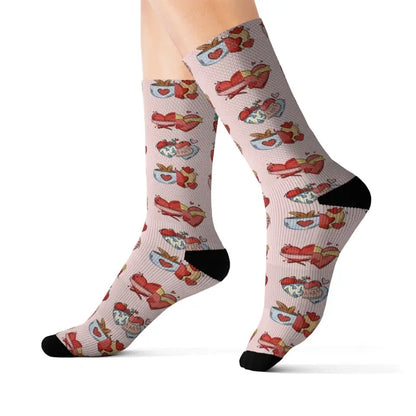 Captivate with Bold Valentine’s Day Sublimation Socks - l