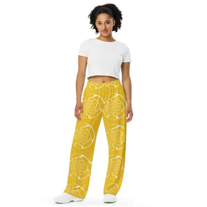 Yellow Wide Leg Pants - Unisex Bold Statement Style - Dipaliz - 2xs