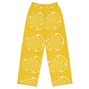 Pajamas - Yellow Wide Leg Pants Unisex Bold Statement Style - Dipaliz