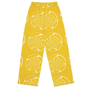 Pajamas - Yellow Wide Leg Pants Unisex Bold Statement Style - Dipaliz