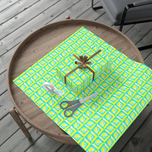 Yellow Geometric Pattern Gift Wrap Bold Green Abstract Design Dipaliz - Wrapping Paper