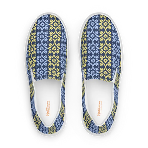 Men’s Slip Canvas Shoes Yellow Pattern Bold Style - Dipaliz - Sneakers