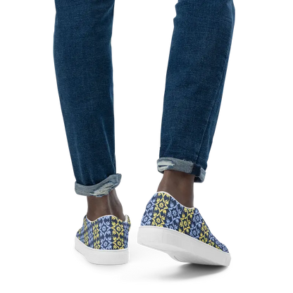 Bold Yellow Pattern Canvas Shoes for Men