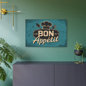 Vintage Bon Appetit Metal Art Sign – Matte Aluminum - Dipaliz - Novelty Signs