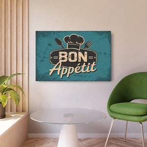 Vintage Bon Appetit Metal Art Sign Bold Kitchen Decor Dipaliz - Novelty Signs