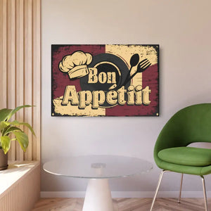 Vintage Bon Appetit Metal Art Sign Kitchen Wall Decor - Dipaliz - Novelty Signs