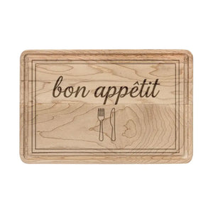 Wooden Cutting Board - Rustic Engraved Oak Design - Dipaliz - Rectangle with Drip Ring / 9’’ x 6’’ / Maple - Boards