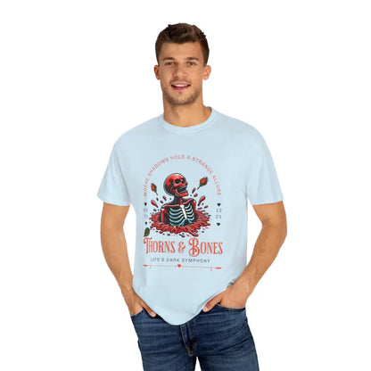 Boneafide Cozy Skeleton Tee: Ultimate Comfort Colors Style - Chambray / s T-shirt