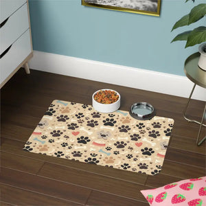 Pet Food Mat Non-slip Rubber Base Mess Free Mealtime - Dipaliz - 12’’ × 18’’ / Rectangle - Bowl Mats