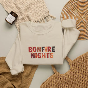 Bonfire Nights Crewneck Sweatshirt, Cozy Fall Campfire Graphic - Sweatshirts