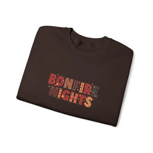 Bonfire Nights Crewneck Sweatshirt, Cozy Fall Campfire Graphic - Sweatshirts