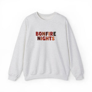 Bonfire Nights Crewneck Sweatshirt, Cozy Fall Campfire Graphic - Sweatshirts