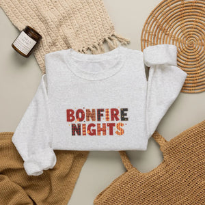 Bonfire Nights Crewneck Sweatshirt, Cozy Fall Campfire Graphic - Sweatshirts