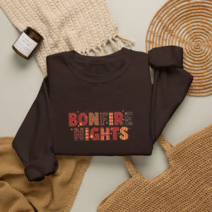 Bonfire Nights Crewneck Sweatshirt, Cozy Fall Campfire Graphic - Sweatshirts