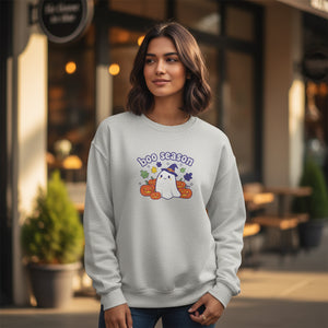 Boo Season Sweatshirt, Cute Ghost Halloween Crewneck - Sweatshirts
