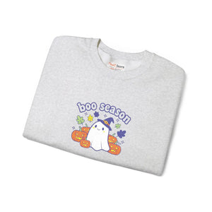 Boo Season Sweatshirt, Cute Ghost Halloween Crewneck - Sweatshirts