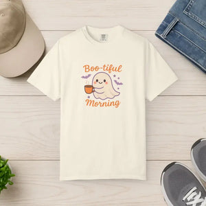 Funny Ghost Print Tee - Boo-tiful Morning Relaxed Fit - Dipaliz - Ivory / s - T-shirts
