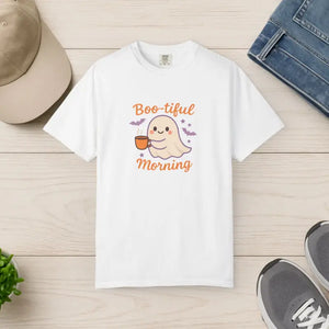 Funny Ghost Print Tee - Boo-tiful Morning Relaxed Fit - Dipaliz - White / s - T-shirts