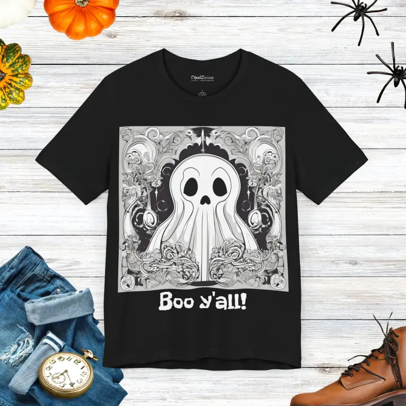 Boo Y’all Halloween Unisex Jersey Short Sleeve Tee - Black / s T-shirt